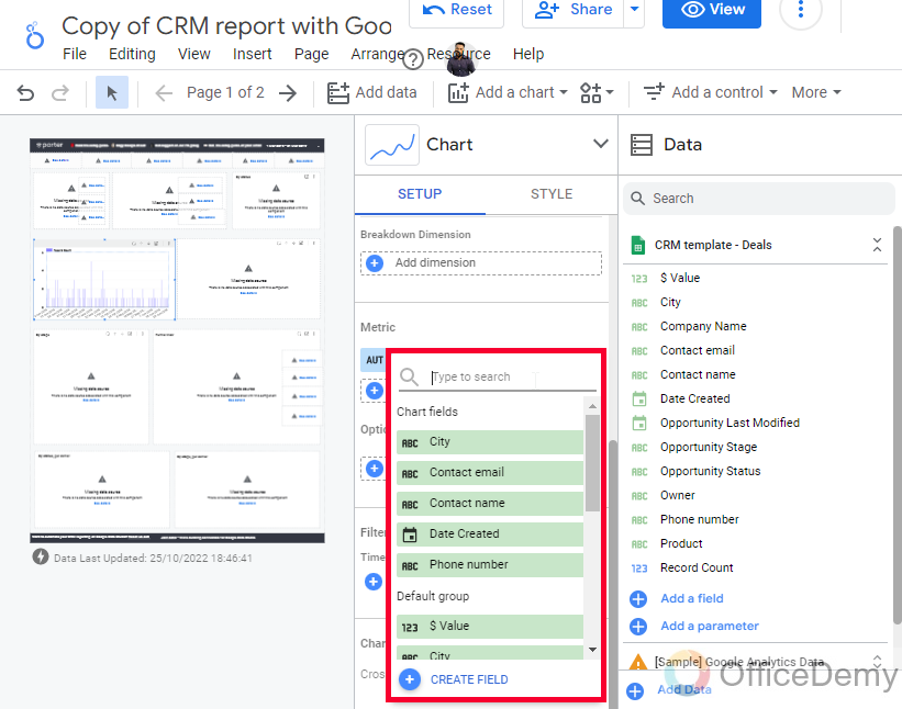CRM Report with Google Data Studio and Sheets 29