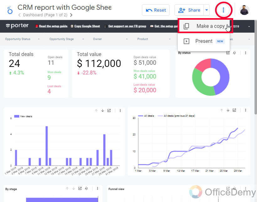CRM Report with Google Data Studio and Sheets 4