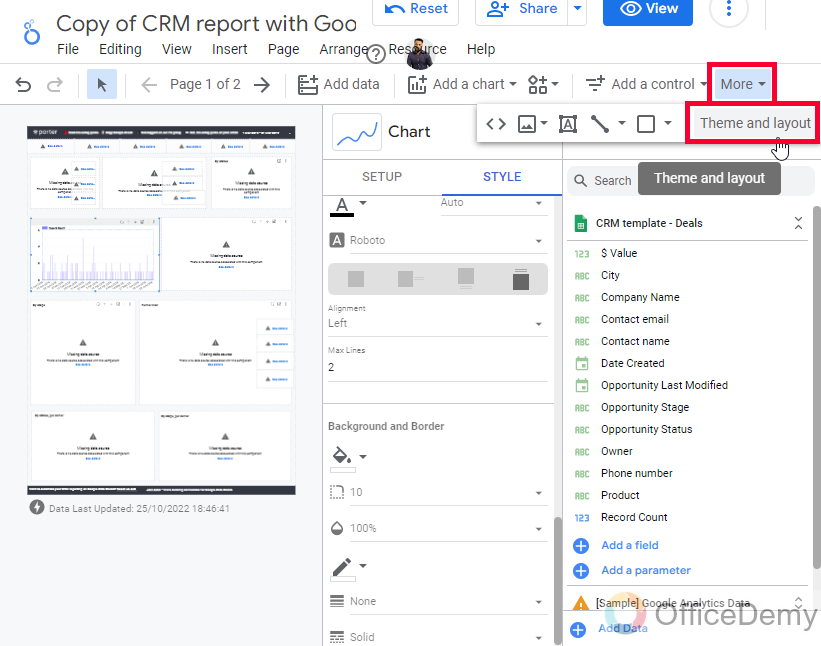 CRM Report with Google Data Studio and Sheets 31