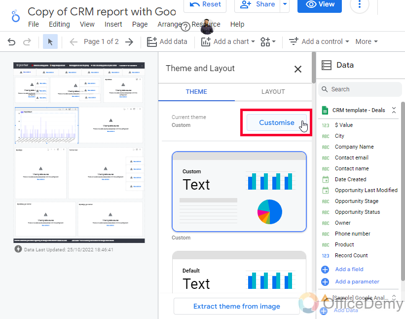 CRM Report with Google Data Studio and Sheets 32