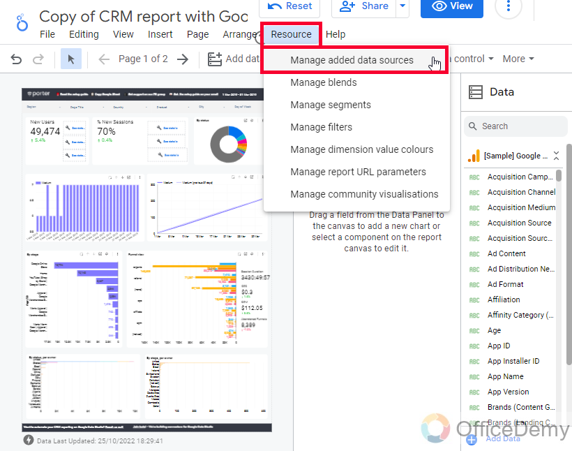 CRM Report with Google Data Studio and Sheets 9