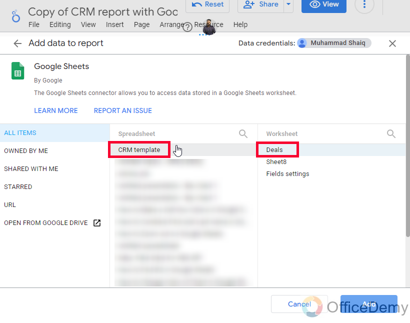 CRM Report with Google Data Studio and Sheets 12