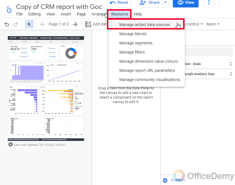 CRM Report with Google Data Studio and Sheets 15