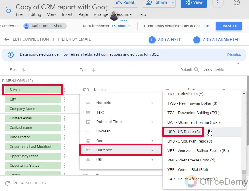 CRM Report with Google Data Studio and Sheets 17