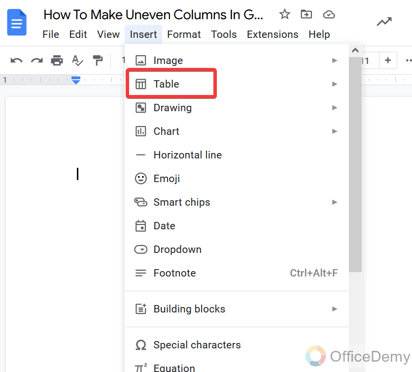 How To Make Uneven Columns In Google Docs 3
