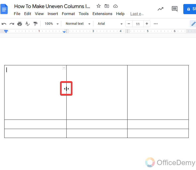 How To Make Uneven Columns In Google Docs 9