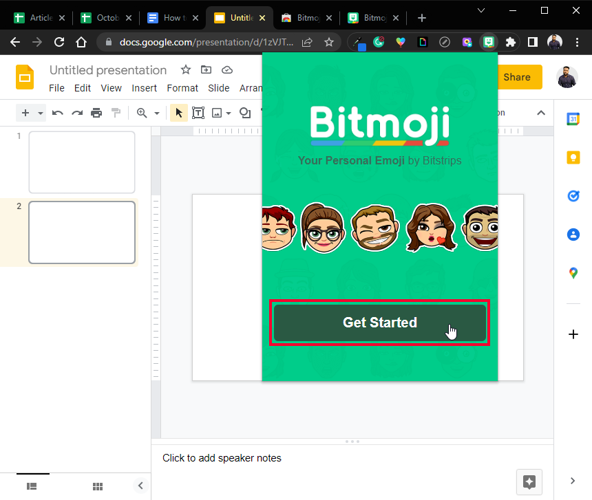 How to Add Bitmoji to Google Slides 7