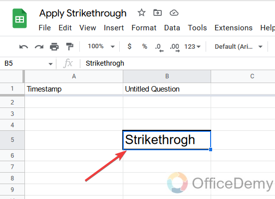 How to Apply Strikethrough Formatting in Google Sheets 3