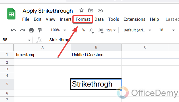 How to Apply Strikethrough Formatting in Google Sheets 7