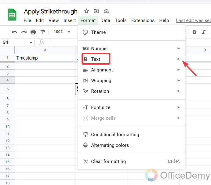 How to Apply Strikethrough Formatting in Google Sheets 8