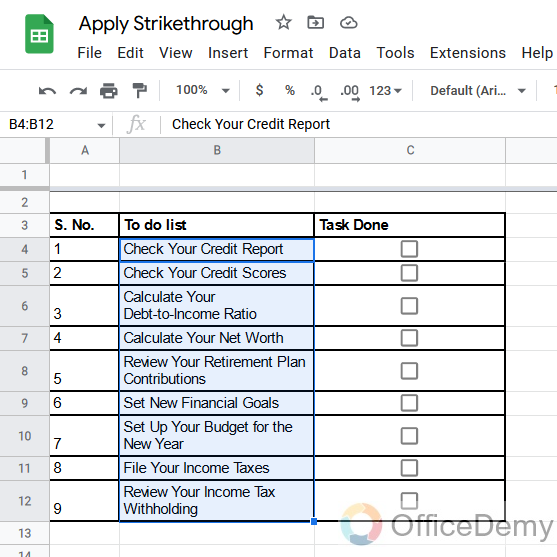 How to Apply Strikethrough Formatting in Google Sheets 12