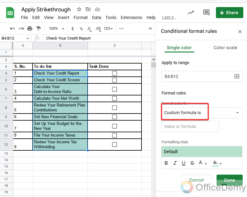 How to Apply Strikethrough Formatting in Google Sheets 16