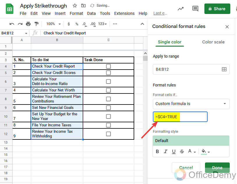 How to Apply Strikethrough Formatting in Google Sheets 17