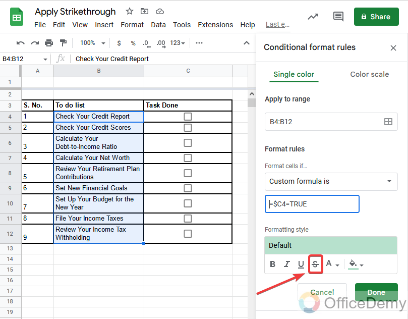 How to Apply Strikethrough Formatting in Google Sheets 18