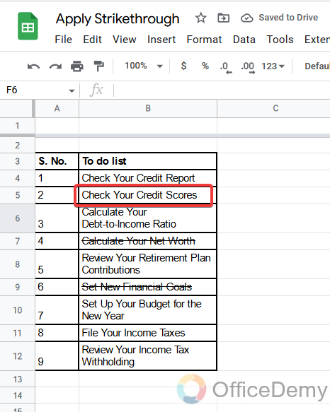 How to Apply Strikethrough Formatting in Google Sheets 26