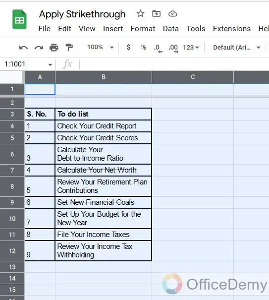 How to Apply Strikethrough Formatting in Google Sheets 27