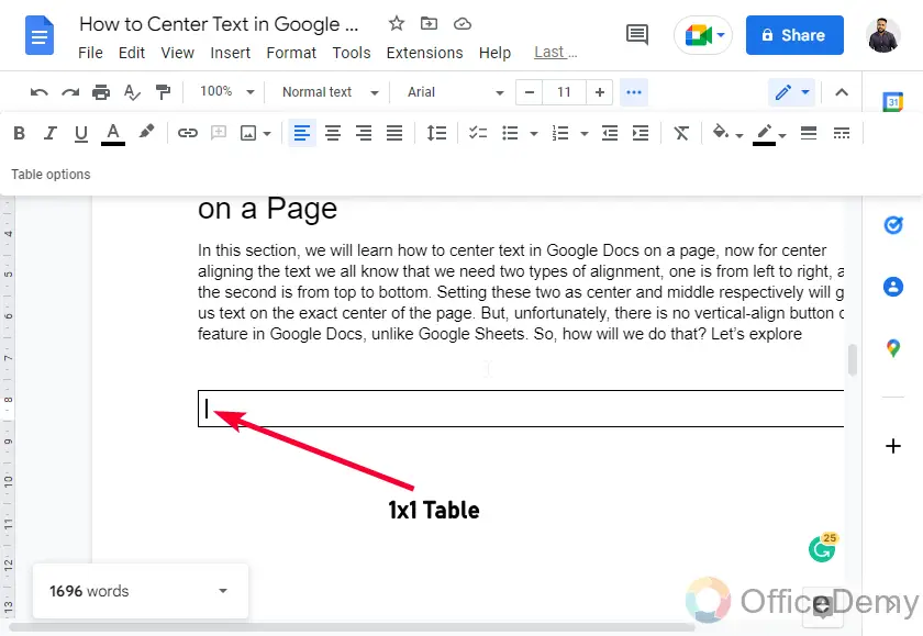 How to Center Text in Google Docs 7