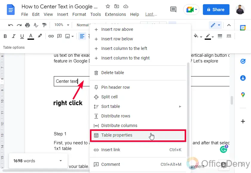 How to Center Text in Google Docs 9