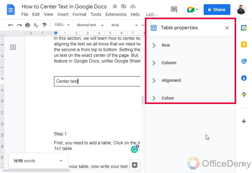 How to Center Text in Google Docs 10