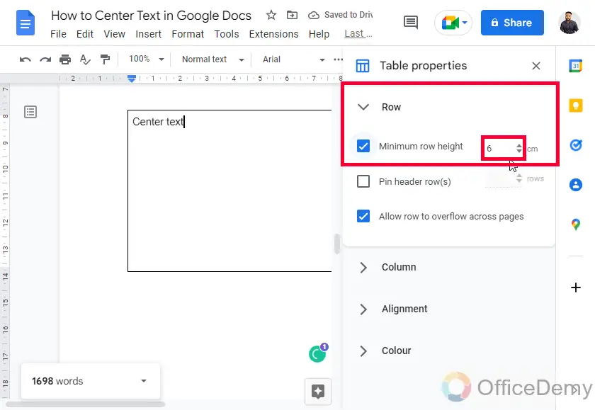 How to Center Text in Google Docs 11