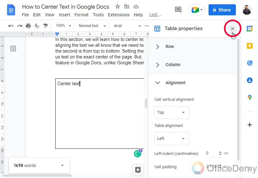 How to Center Text in Google Docs 14