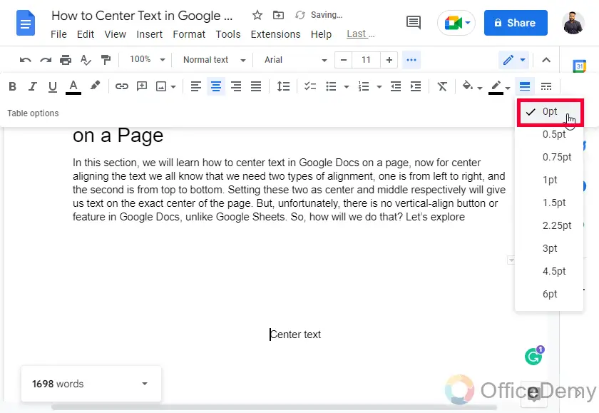 How to Center Text in Google Docs 18