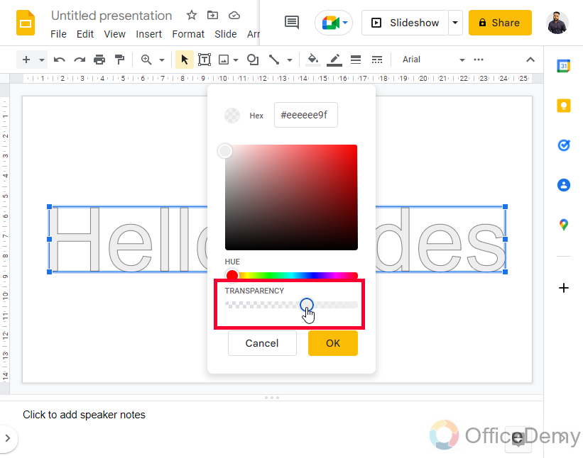 How to Change Opacity in Google Slides 5