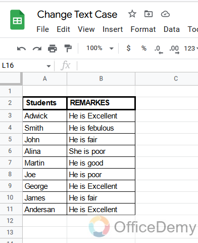 How to Change Text Case in Google Sheets 2