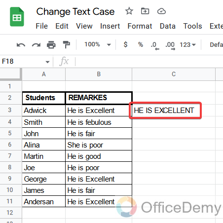 How to Change Text Case in Google Sheets 5