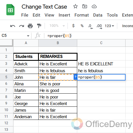 How to Change Text Case in Google Sheets 9