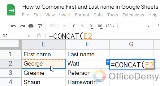 How to Combine First and Last name in Google Sheets 10