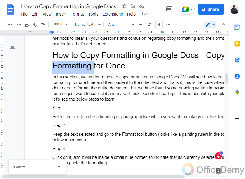 How to Copy Formatting in Google Docs 1