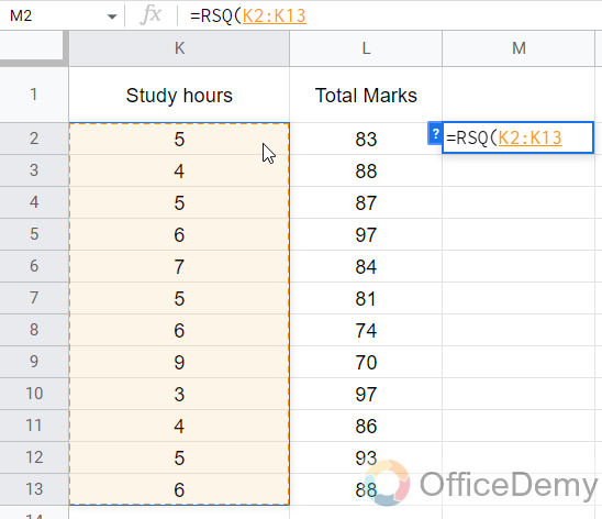 How to Find R2 in Google Sheets 9