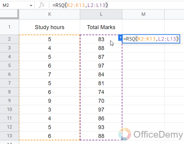 How to Find R2 in Google Sheets 10