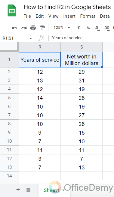 How to Find R2 in Google Sheets 13