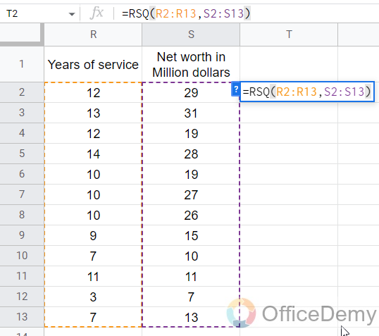 How to Find R2 in Google Sheets 16
