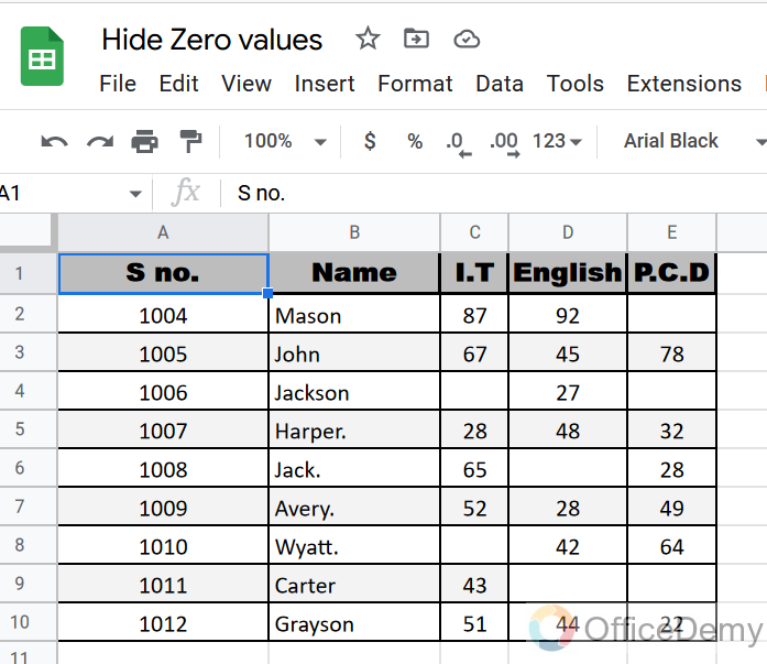 How to Hide Zero Values in Google Sheets 11