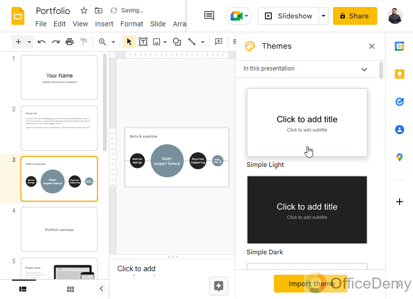 How to Import Thames to Google Slides 3