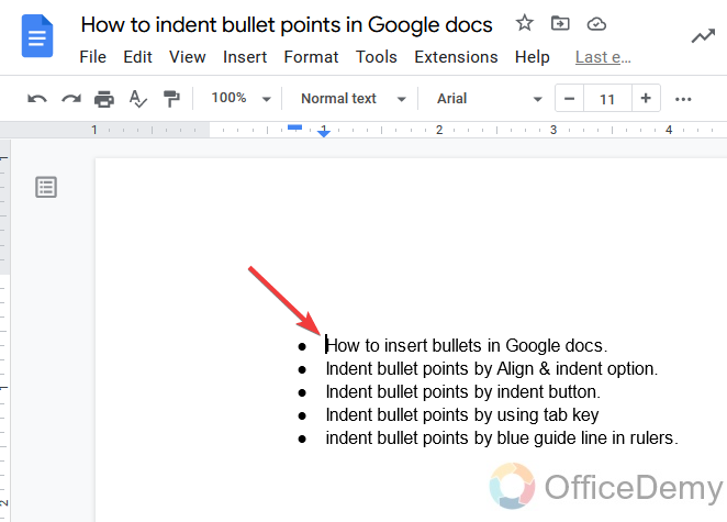 How to Indent Bullet Points in Google Docs 8