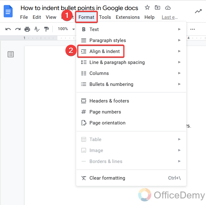 How to Indent Bullet Points in Google Docs 9
