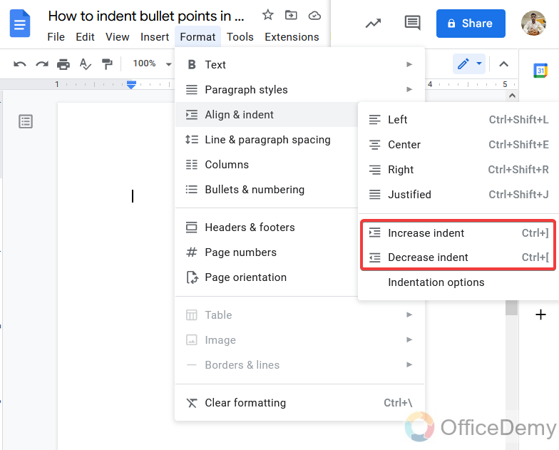 How to Indent Bullet Points in Google Docs 10