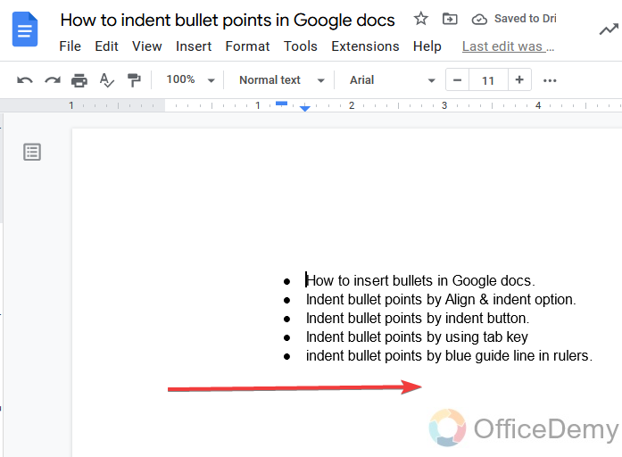How to Indent Bullet Points in Google Docs 11