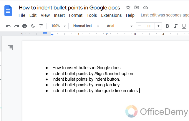 How to Indent Bullet Points in Google Docs 27