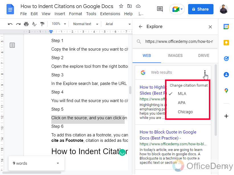 How to Indent Citations on Google Docs 13