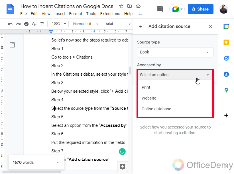 How to Indent Citations on Google Docs 6
