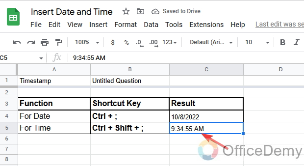 How to Insert Date and Time in Google Sheets 3