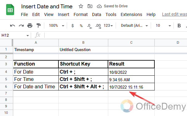 How to Insert Date and Time in Google Sheets 4