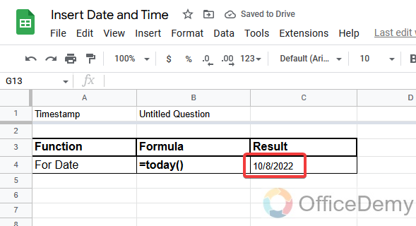 How to Insert Date and Time in Google Sheets 7
