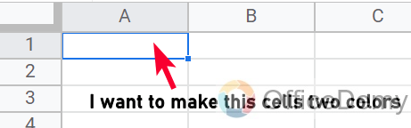 How to Make a Cell two Colors in Google Sheets 2