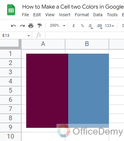 How to Make a Cell two Colors in Google Sheets 5